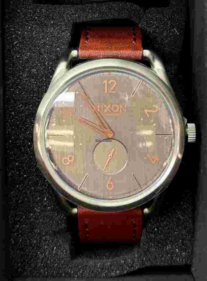 Nixon
                           
                                 C45 Gray Dial Leather Strap Men's Swiss Quartz Watch A4652064