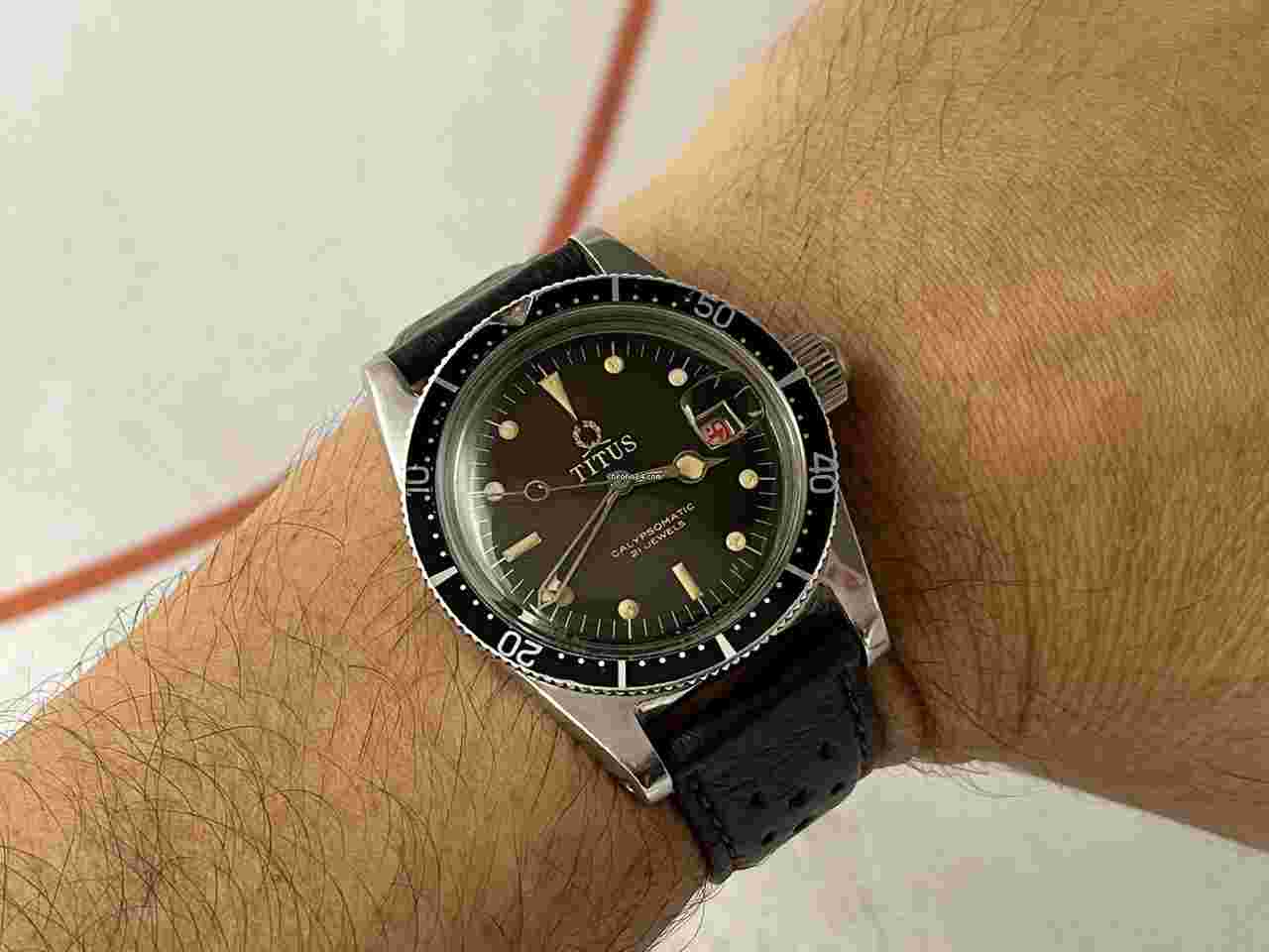 Titus
SOLVIL TITUS CALYPSOMATIC DIVER Vintage Swiss automatic watch STUNNING TROPICALIZED DIAL. Cal. ETA 2472