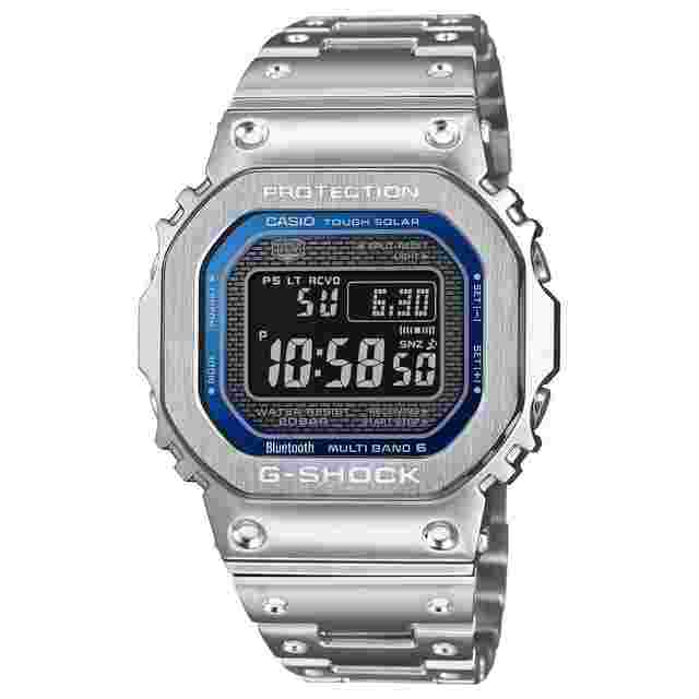 Casio G-Shock
                           
                                 GMW-B5000D-2 Full Metal World Time Bluetooth Tough Solar Men's Watch