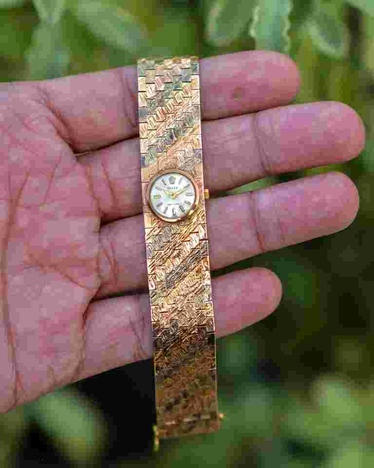 Rolex Precision
Unique 9ct Gold Tritone Cocktail Watch - Manual Wind Mint Condition