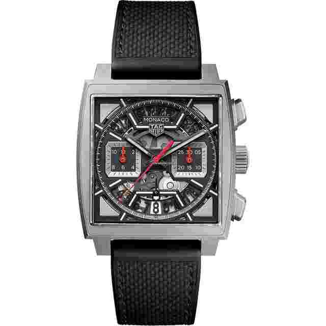 TAG Heuer Monaco
                           
                                 Chronograph Monaco Automatic 39 mm Watch CBL2183.FT6236 Titanium Case Black Dial Rubber Strap 2024