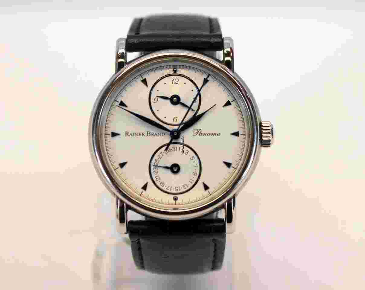 Rainer Brand
                           
                                 PANAMA Automatic DUAL TIME Watch 36mm REF WMRB 11 Leather Strap