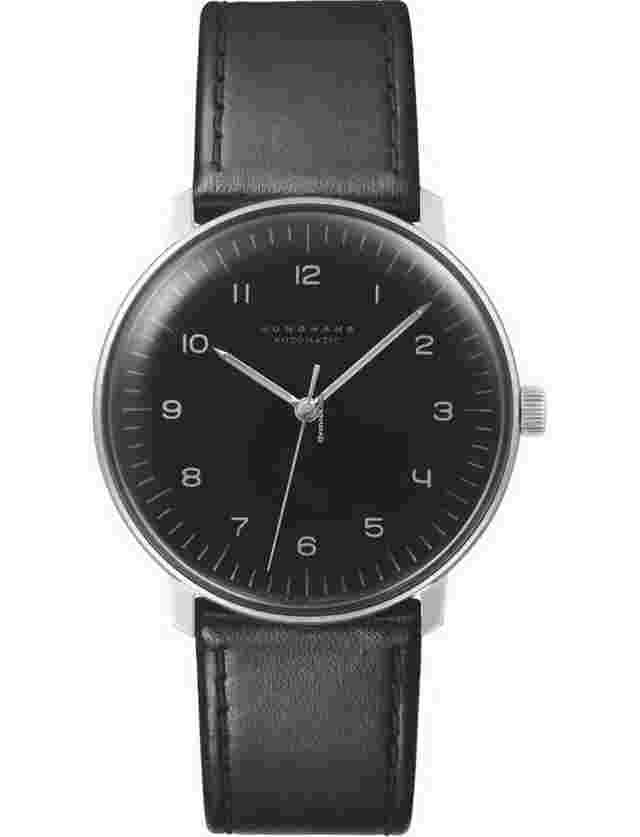 Junghans max bill Automatic
                           
                                 38mm Black Dial Black Leather Strap Watch 27/3400.02