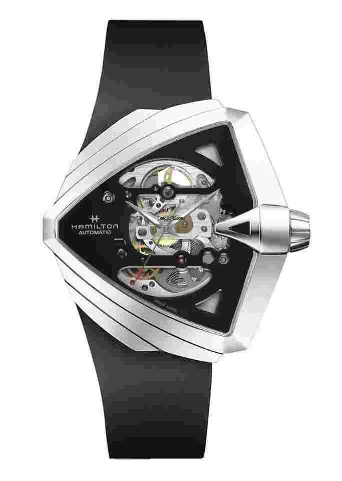 Hamilton Ventura
                           
                                 H24625330 Ventura XXL Skeleton Steel 46 mm Rubber Automatic Men's Watch