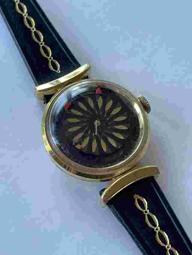 Ernest Borel
                           
                                 Cocktail Kaleidoscope Gold Filled Ladies Display Back Original Strap Vintage Swiss Made