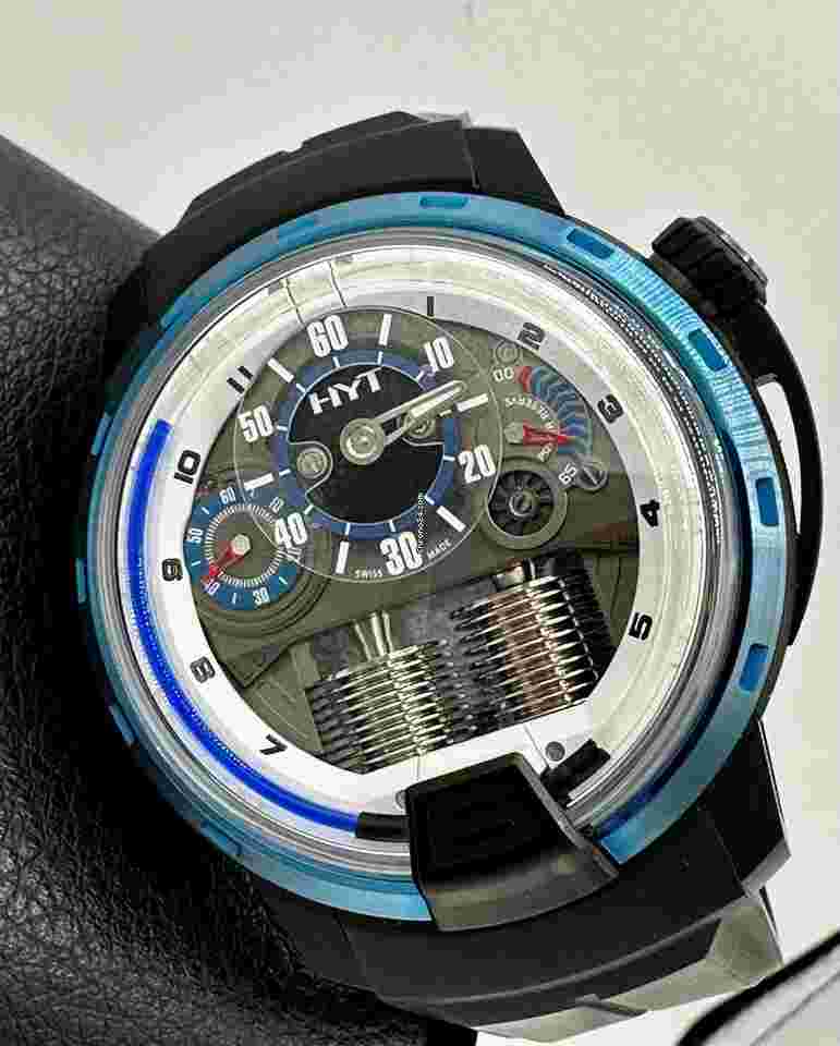HYT H1
ANTOINE GRIEZMANN BLACK DLC TITANIUM BLUE PVD 49MM SWISS HYDRO MECHANICAL