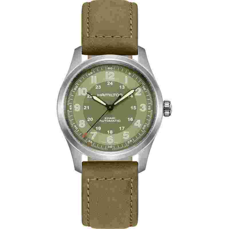 Hamilton Khaki Field Titanium
                           
                                 Men's Khaki Field Titanium Auto 38mm Green Dial Watch H70205860