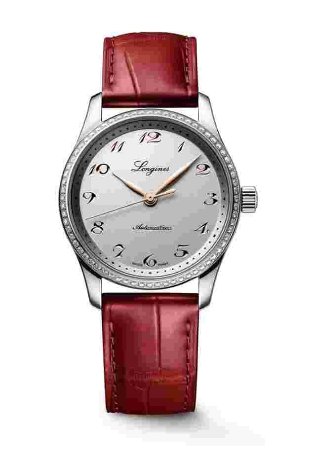 Longines Master Collection
                           
                                 34mm Steel Diamonds Red Strap NEW UNWORN