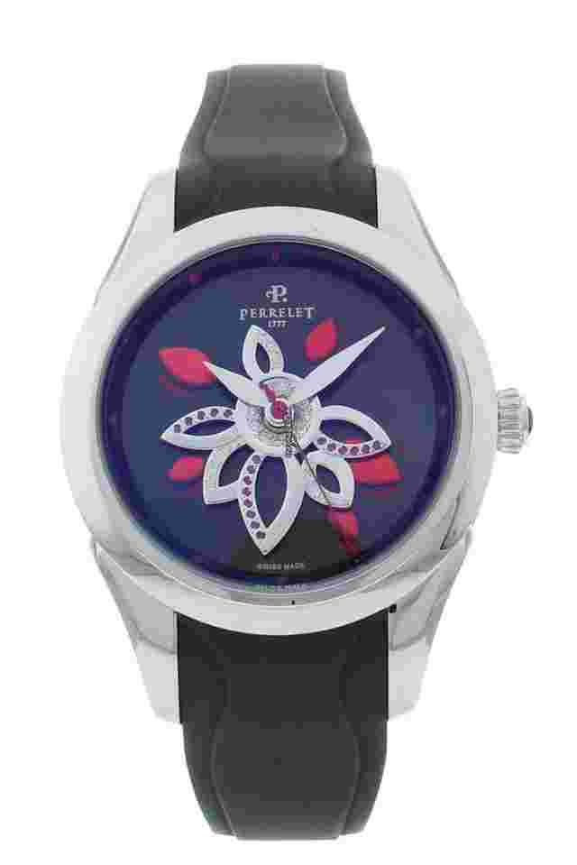 Perrelet Diamond Flower
                           
                                 Black Dial & Strap Automatic 36.5mm Ladies Watch A2036/C