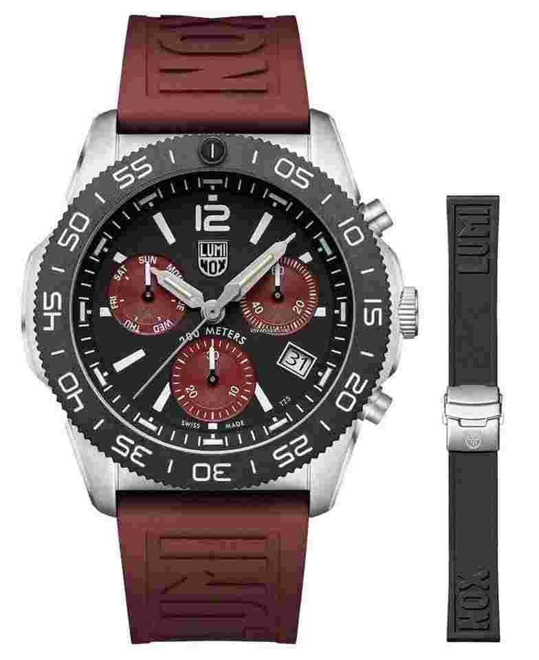 Luminox
                           
                                 Pacific Diver Chronograph Burgundy/Black Rubber Mens Watch XS.3155.1.SET