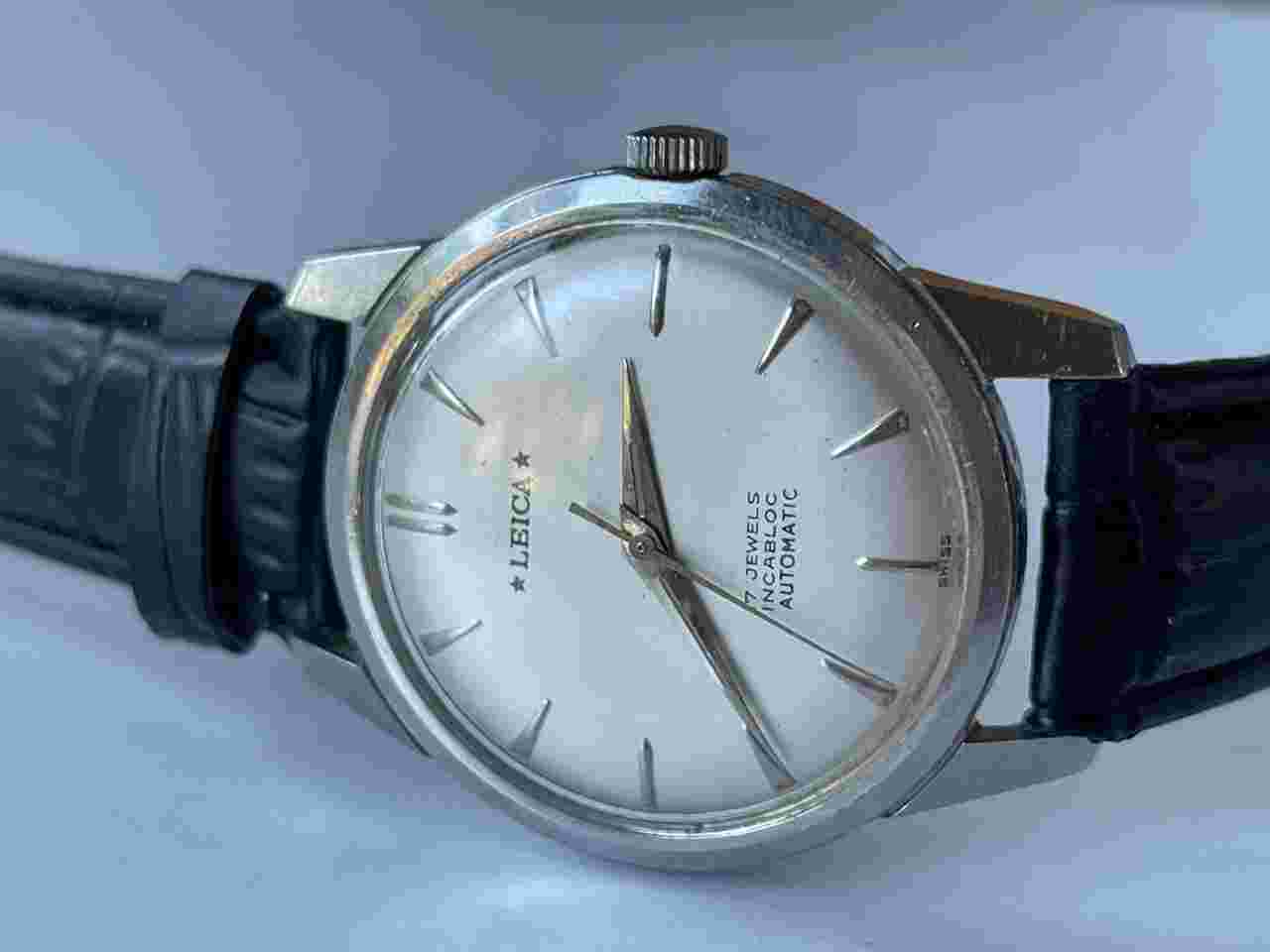 Leica Automatic Dress Classic Stainless Steel Screw Down Back Large Vintage Swiss Made