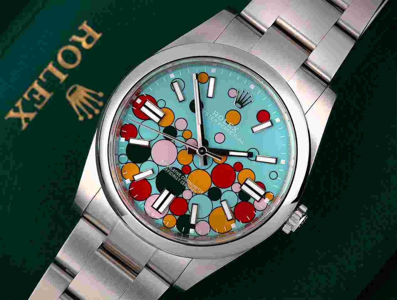 Rolex Oyster Perpetual 41
41mm Celebration Rare Novelty Model Superalloy 904L Turquoise 124300