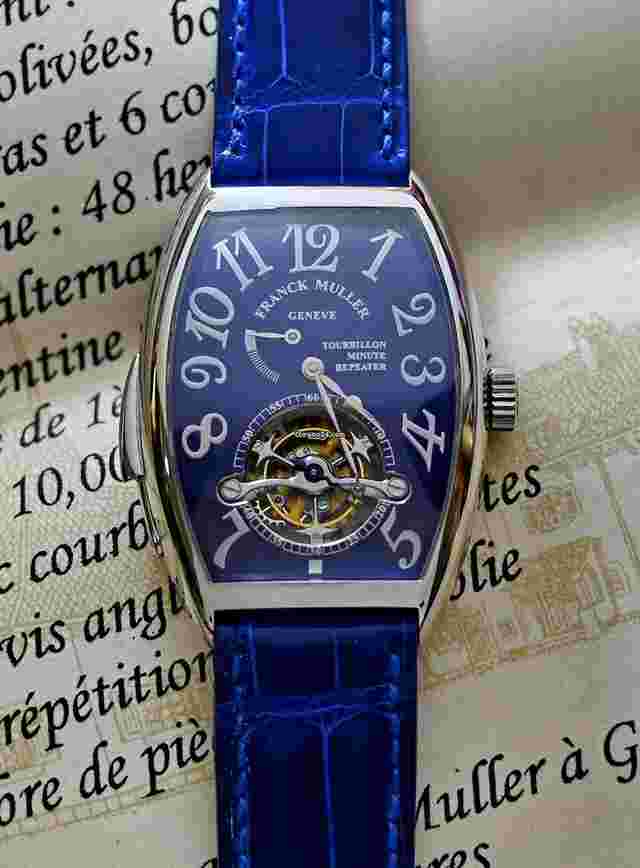 Franck Muller
                           
                                 Tourbillon Imperial Minute Repeater 950 Platinum Limited Curvex Collection Blue Dial B&P