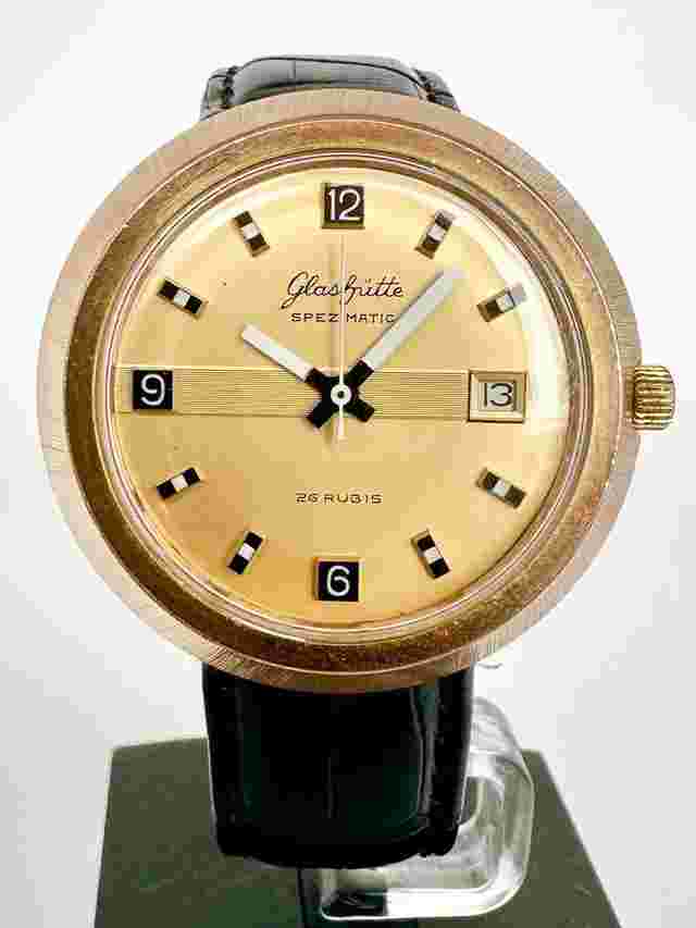 Glashütte SPEZIMATIC 14k Yellow Gold Plated 42mm 