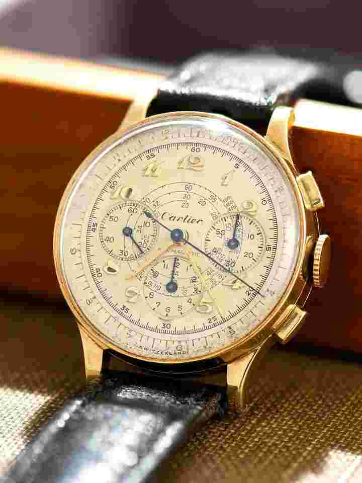 Cartier
                           
                                 1940s Cartier Branded Movado 'Cal. M95' Chronograph 14K YG (Ref. 49020)