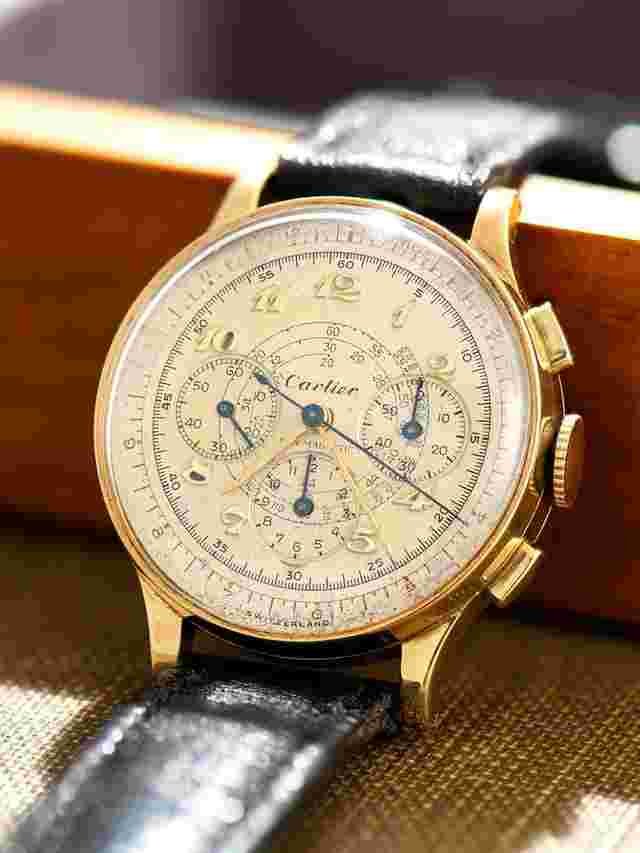 Cartier
                           
                                 1940s Cartier Branded Movado 'Cal. M95' Chronograph 14K YG (Ref. 49020)