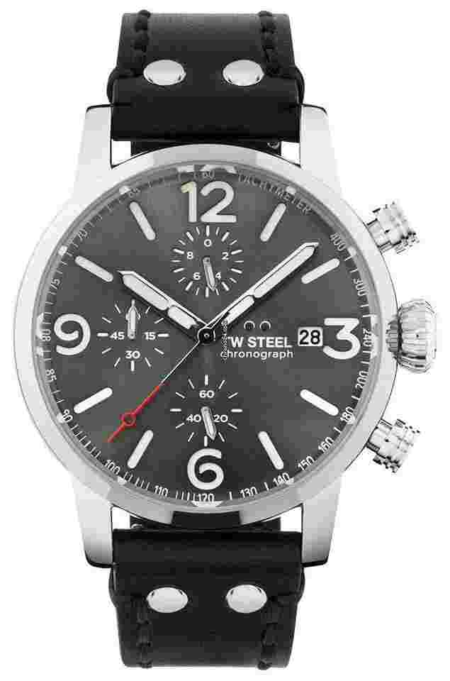 TW Steel
                           
                                 Maverick Chrono Steel Gray Dial Leather Date Quartz Mens Watch MS93