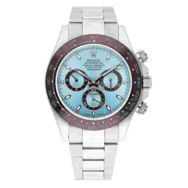 Rolex Daytona
                           
                                 Glacier Ice Blue Dial 40mm Platinum Watch 116506 Complete Mint
