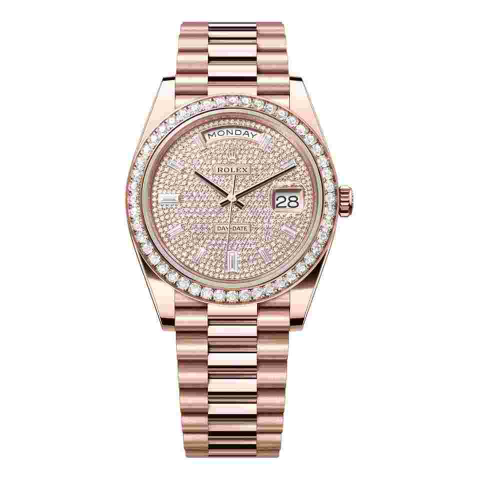 Rolex Day-Date 40
40mm 228345rbr-0002 Rose Gold with Pave Diamond Dial Presidential Watch 2024