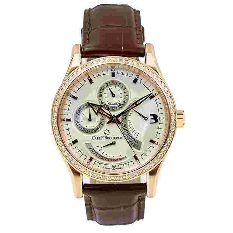 Carl F. Bucherer Manero
                           
                                 Retrograde Diamond Bezel 18K Rose Gold 00.10901.03.16.01