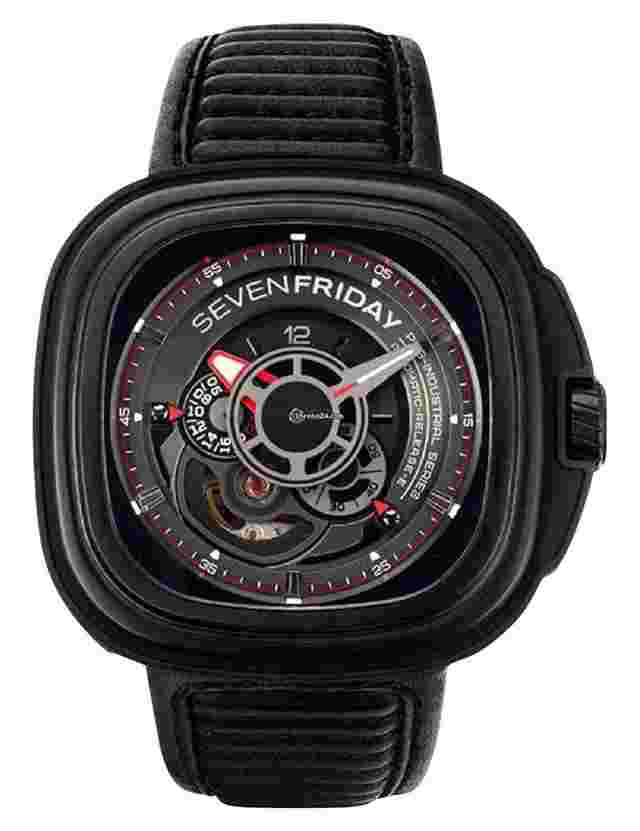 Sevenfriday P3-1
                           
                                 P-Series Racer Automatic Black PVD Black Leather Mens Watch P3B/01