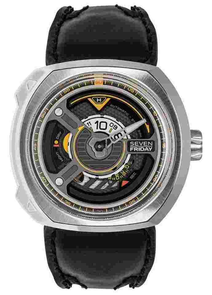 Sevenfriday
                           
                                 W-Series Blade Automatic Black Leather Strap Mens Watch W1/01