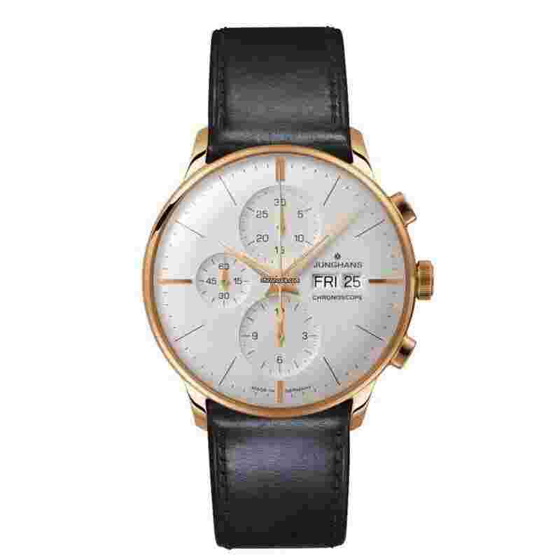 Junghans Meister Chronoscope
                           
                                 Black Leather Strap Men's Watch 27/7023.03