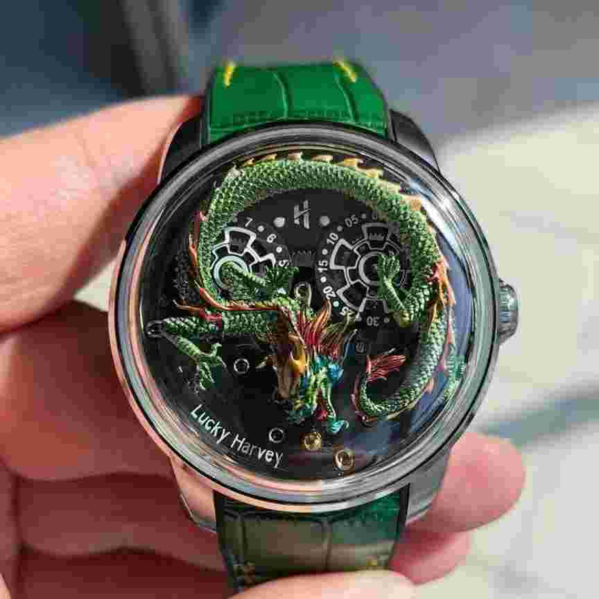 Lucky Harvey 3D dragon Dial Automatic Watch 43MM