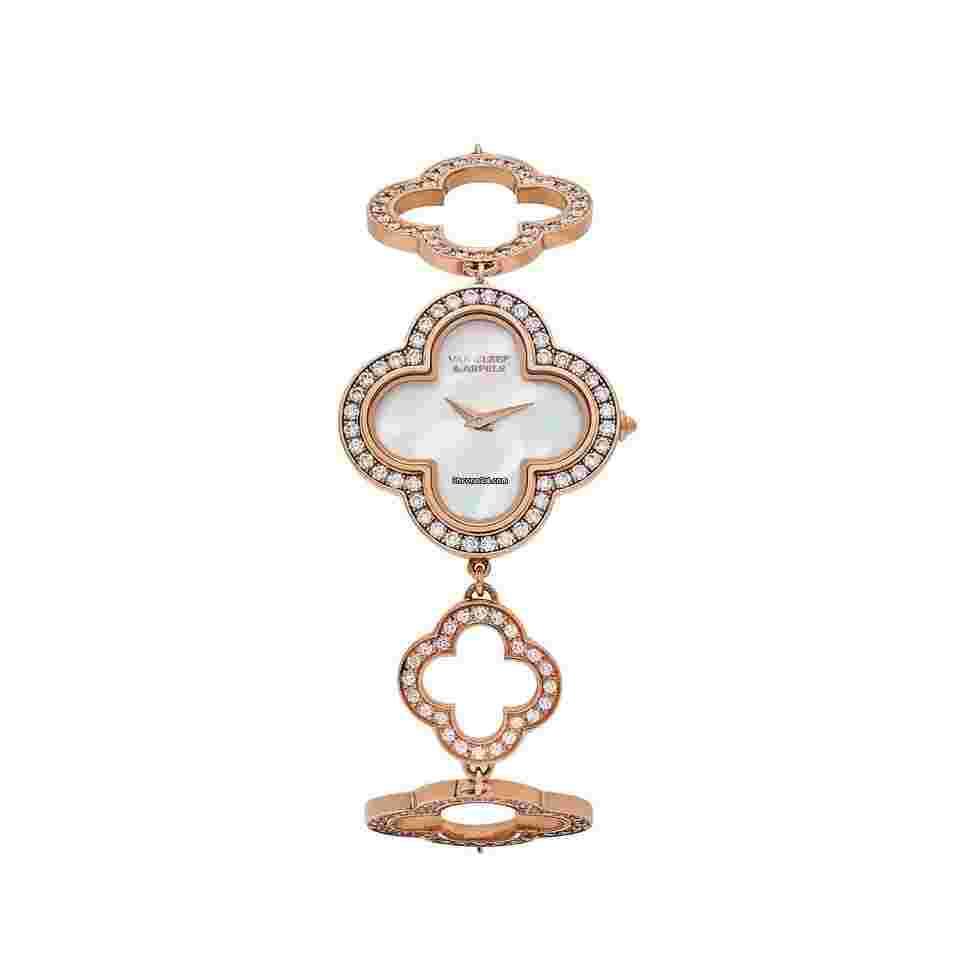 Van Cleef & Arpels Alhambra
                           
                                 and Arpels Alhambra 2365149 'Ladies' Vintage Rose Gold White Mother of Pearl Dial Quartz Watch