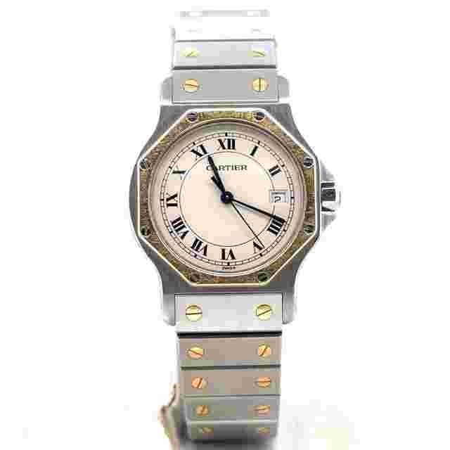 Cartier Santos
                           
                                 Octagon Quartz 30mm 18k Yellow Gold/Steel Unisex Watch 187902