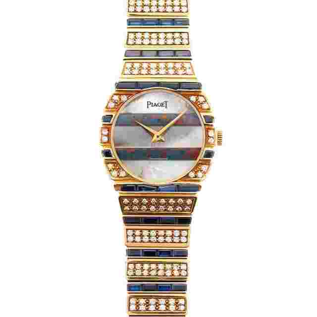 Piaget Polo
                           
                                 Yellow Gold Polo Ref. 861 with Mother of Pearl & Opal dial and Sapphire and Diamond Bracelet
