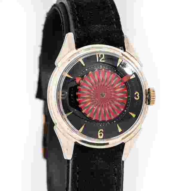 ROBOT 1980's Vintage Robot Men's Sized Kaleidoscope Cocktail Watch 18k Yellow Gold Plated ( 15195)