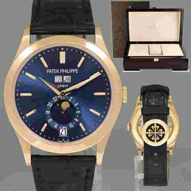 Patek Philippe Annual Calendar
                           
                                 2019 MINT 5396R Rose Gold Annual Calendar 39mm Blue Moonphase Watch