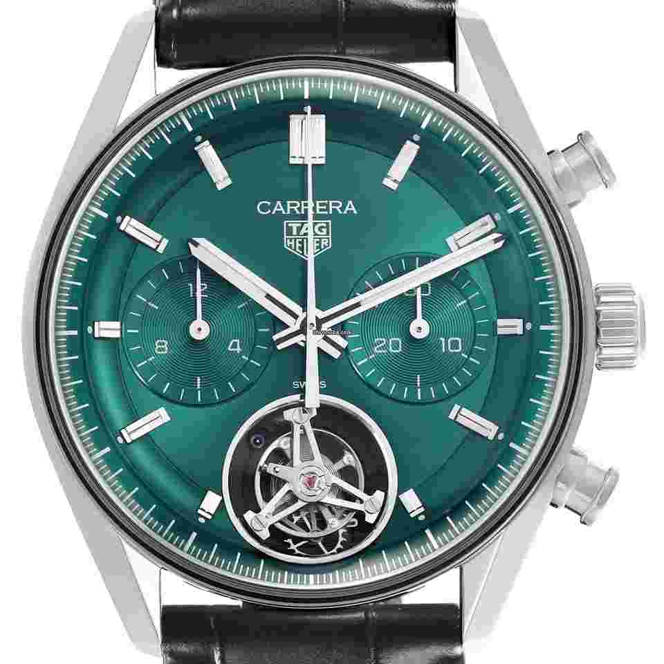 TAG Heuer Carrera
Chronograph Tourbillon Steel Mens Watch CBS5011 Unworn