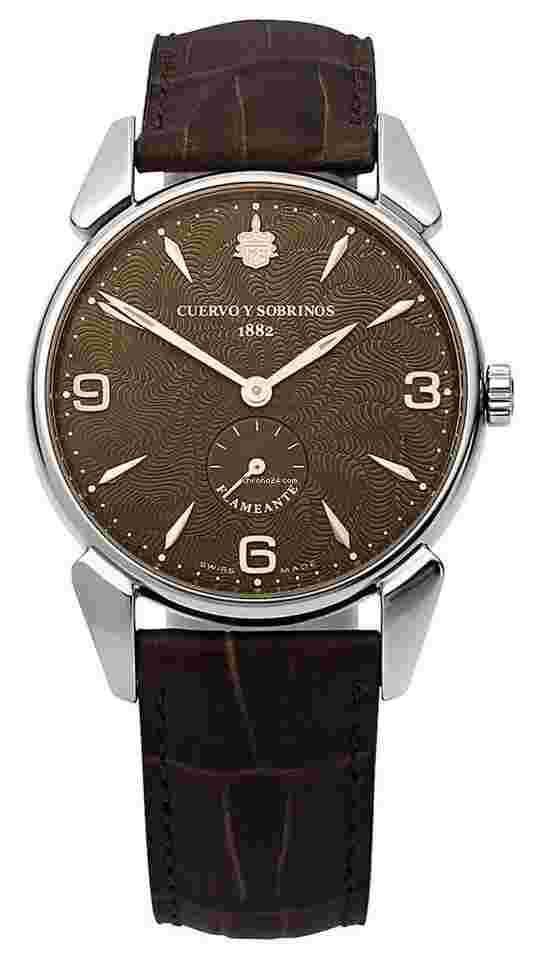 Cuervo y Sobrinos Historiador
Flameante Manual Wind Leather Mens Watch 3130.1FT