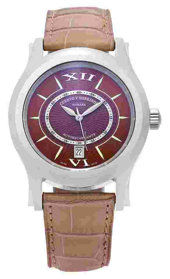 Cuervo y Sobrinos Robusto
                           
                                 Solo Tiempo Automatic Brown Leather Mens Watch 2802.1T