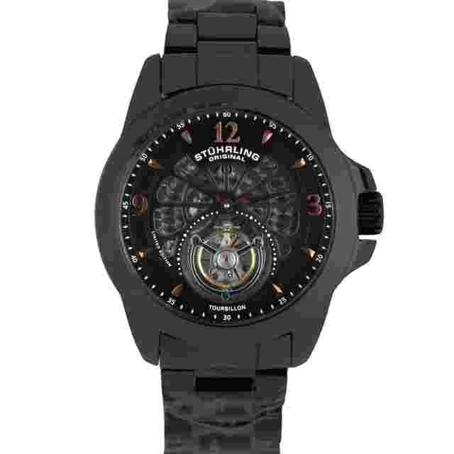 Stuhrling
                           
                                 The Pinnacle 47mm Tourbillon PAPERS Black Ceramic LTD Watch BOX