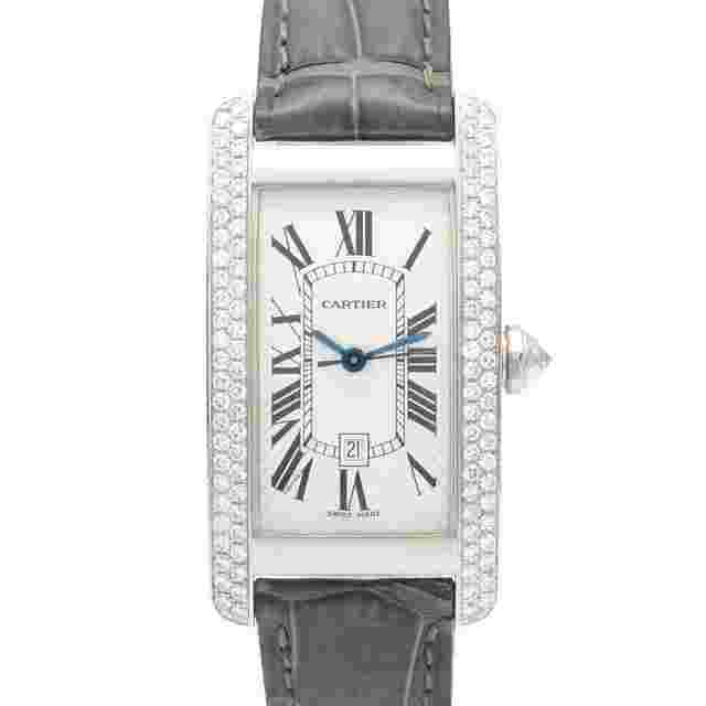 Cartier Tank Américaine
                           
                                 American Diamond Wrist Watch WB702651 Automatic Croco K18 leather Women