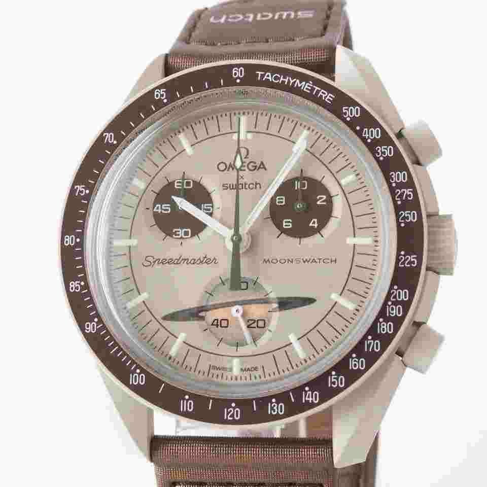 Omega
x Swatch Moonswatch Mission To Saturn SO33T100 Quartz Box Papers Used