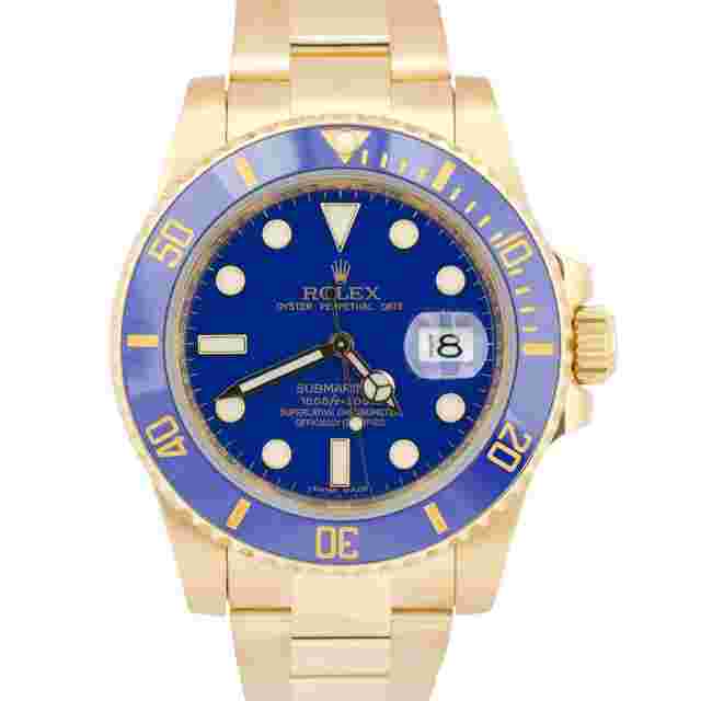 Rolex Submariner Date
                           
                                 Ceramic BLUE 18K Yellow Gold 40mm Oyster Watch 116618