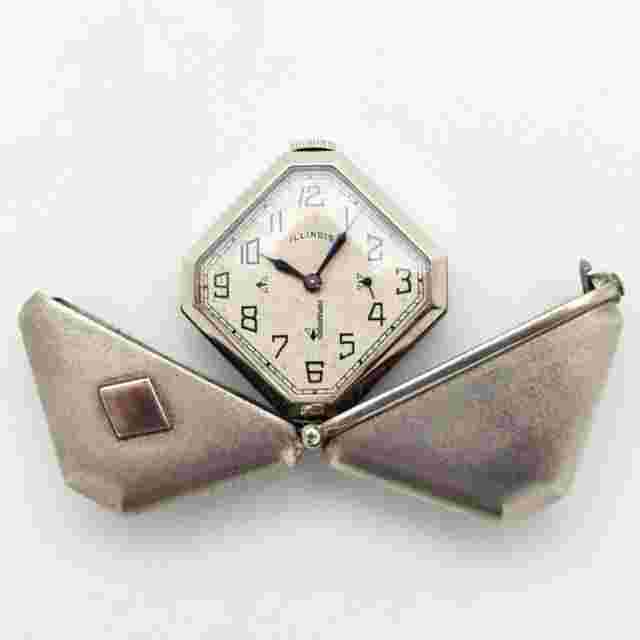Illinois
                           
                                 1931 Vintage Illinois Caprice Steel Purse Watch ( 14553)