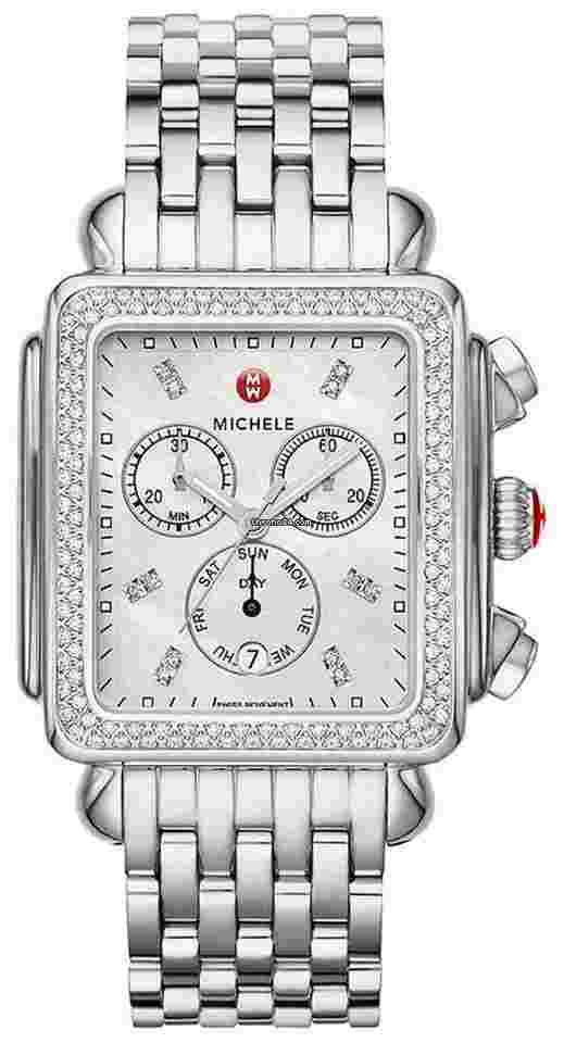 Michele Deco
                           
                                 XL Chronograph Day/Date Diamond Rectangle Womens Watch MWW06Z000035