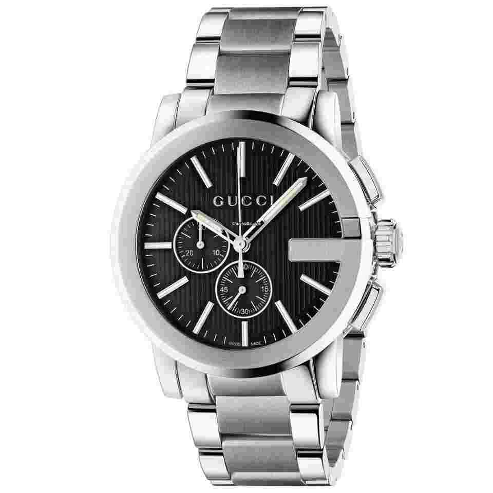 Gucci G-Chrono
                           
                                 Black Dial Stainless Steel Watch YA101204