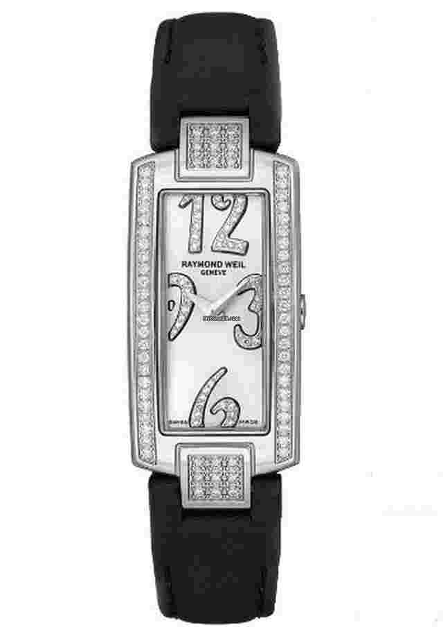 Raymond Weil Shine
                           
                                 Women's Shine Silver Dial Black Leather Band Watch 1500-ST2-05383