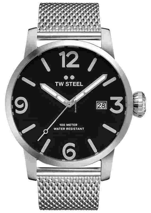 TW Steel
                           
                                 Maverick Stainless Steel Black Dial Date Quartz Mens Watch MB12