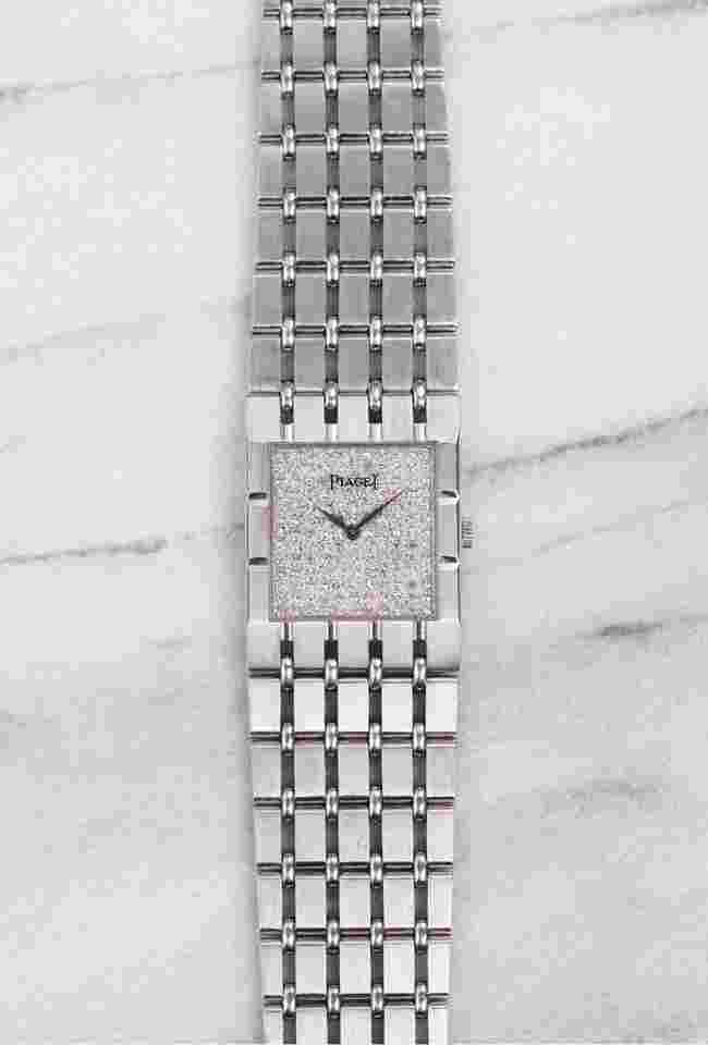Piaget
                           
                                 Vintage 1980s Reference 9131 18K White Gold Diamond Pave Dial Manual Wind 25mm Case