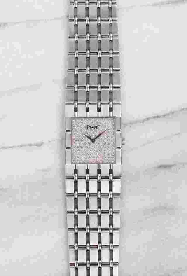 Piaget
                           
                                 Vintage 1980s Reference 9131 18K White Gold Diamond Pave Dial Manual Wind 25mm Case