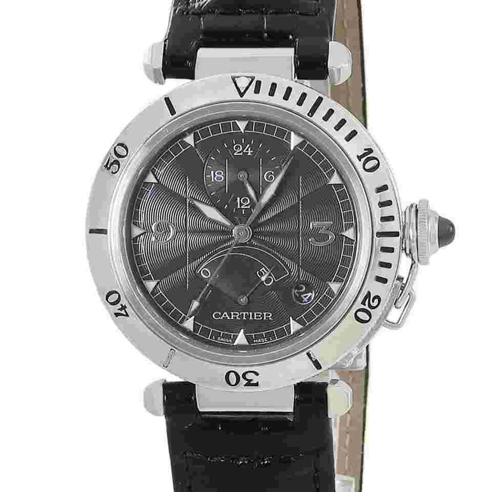 Cartier Pasha
                           
                                 Watches W3105055 Pasha N950 GMT Power Reserve Platinum x Stainless Steel Guilloché