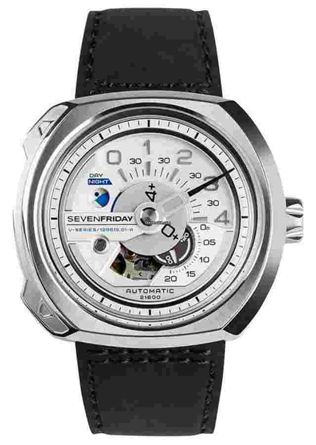 Sevenfriday
                           
                                 V-Series Automatic Steel Silver Dial Black Leather Mens Watch V1/01