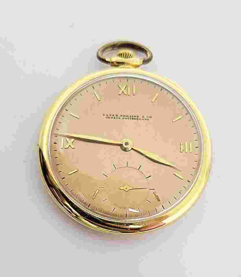 Patek Philippe
Antique 18K Gold PATEK PHILIPPE TIFFANY CO Open Face Pocket watch c.1919 49.3 mm